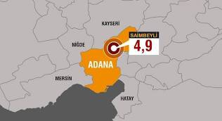 Adana'da 4.9 büyüklüğünde deprem!