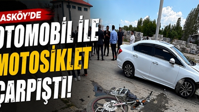 Hasköy'de Otomobil ile Motosiklet Çarpıştı