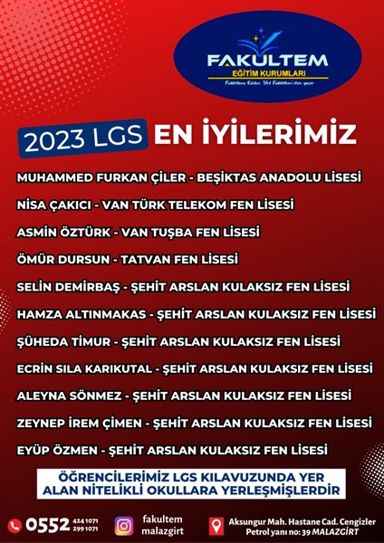 Fakültem LGS derecelerini duyurdu.