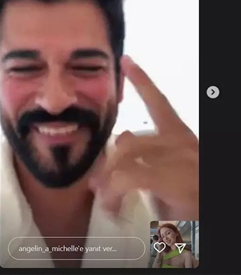 Cüretkar pozlarıyla tanınan model Angelina Michelle, Burak Özçivit ile Facetime capsi paylaşınca...