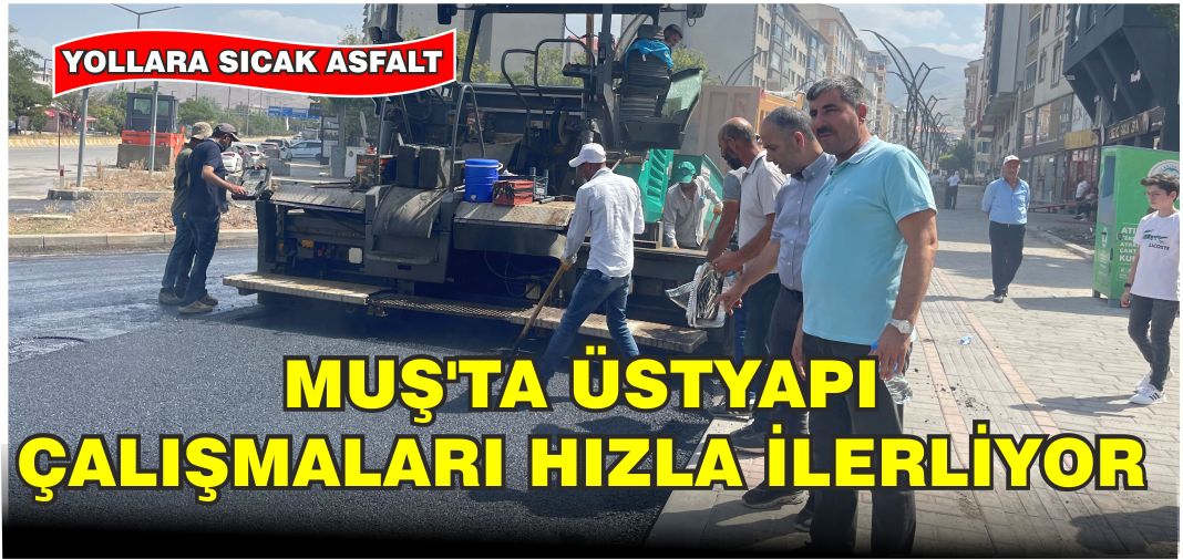 Muş Muratpaşa Caddesinde Asfalt Serimi Başladı
