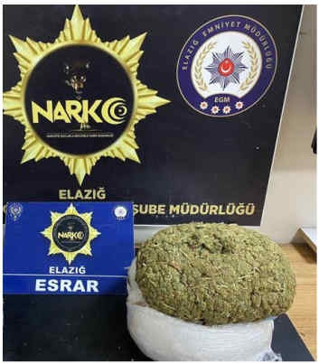 Elazığ'da 5 kilo 220 gram esrar ele geçirildi