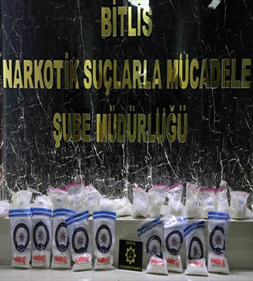 Bitlis'te 10 kilo 190 gram sentetik uyuşturucu ele geçirildi