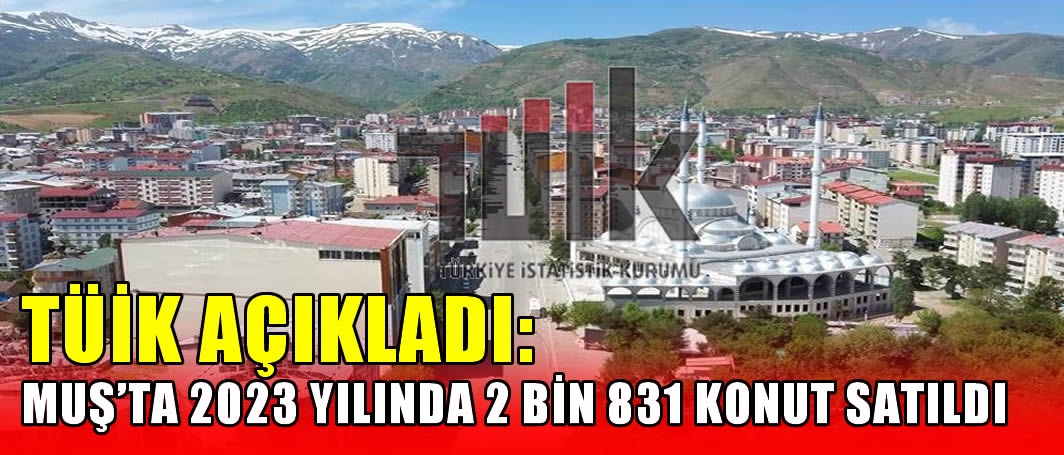 TÜİK açıkladı: Muş’ta 2023 yılında 2 bin 831 konut satıldı