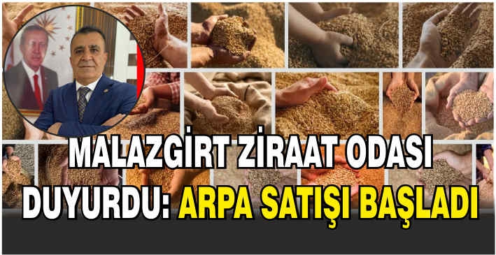 Malazgirt Ziraat Odası duyurdu: Arpa satışı başladı