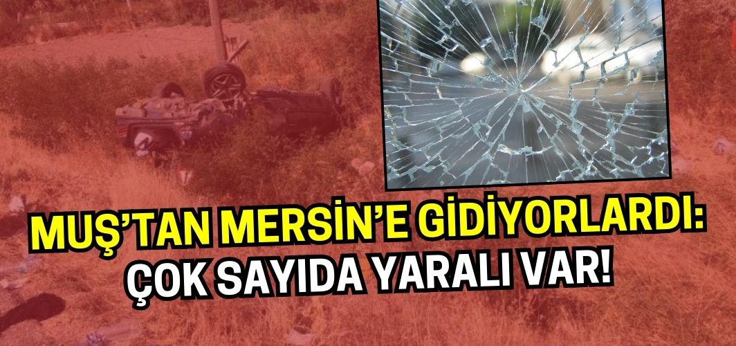 Muş’tan Mersin’e giden otomobil kaza yaptı: Çok sayıda yaralı var!