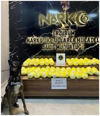 80 kilo 450 gram sentetik uyuşturucu ele geçirildi