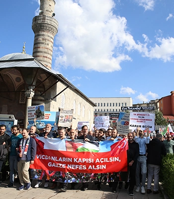 Erzurum'da Gazze'ye destek yürüyüşü yapıldı