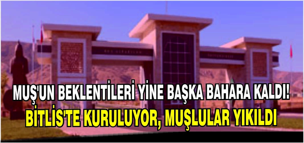 Muş’un beklentileri yine başka bahara kaldı! Bitlis’te kuruluyor, Muşlular yıkıldı