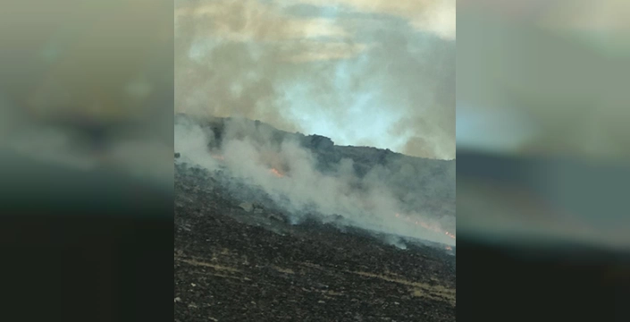 Kars'ta askeri tatbikat alanında çıkan anız yangını söndürüldü