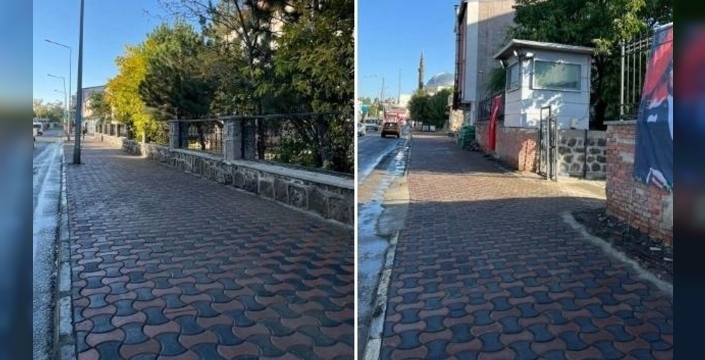 Arpaçay'da kaldırım yenileme çalışmaları tamamlandı