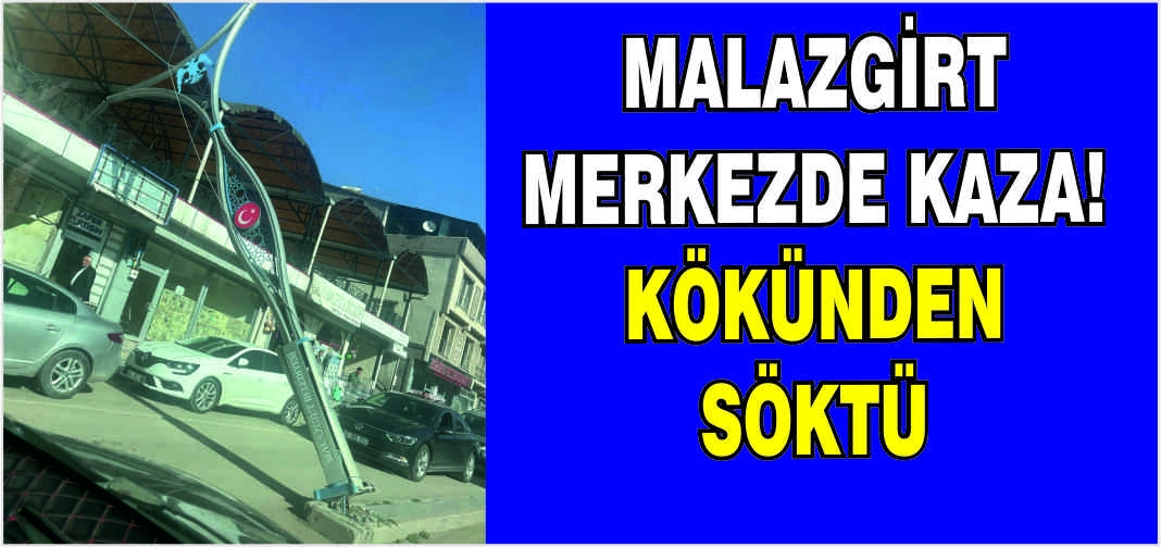 Malazgirt merkezinde kaza! Kökünden söktü