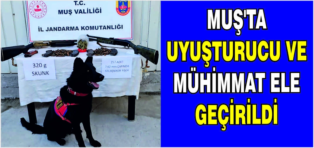 Muş'ta uyuşturucu ve mühimmat ele geçirildi