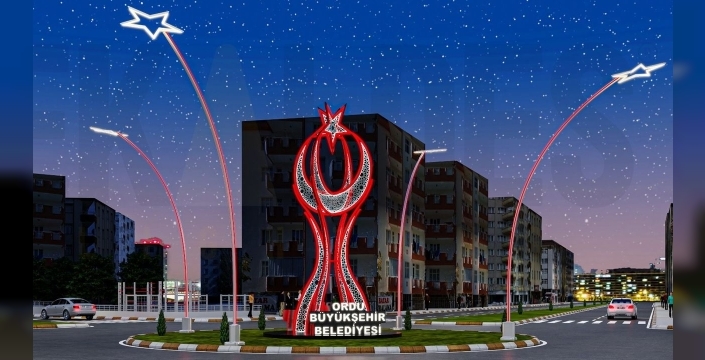Ordu'da ilçelere estetik dokunuş: Kavşaklar ay yıldız ve mor beyazla renklenecek