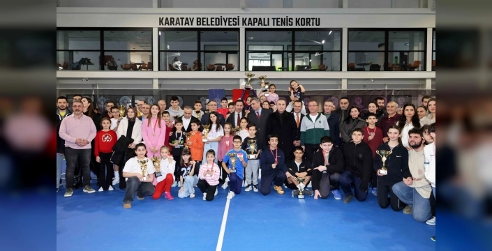 Karatay'da raketler konuştu: Tenis turnuvası ödüllerle taçlandı!