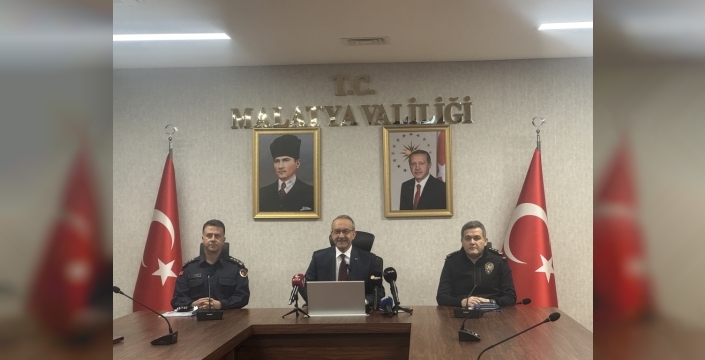 Malatya Valisi Yavuz, 2025 yılında asayişte düşüş yaşandığını açıkladı