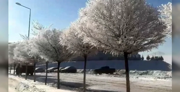 Tufanbeyli'de buz tutan doğa: Eksi 15 derecede kartpostallık manzaralar