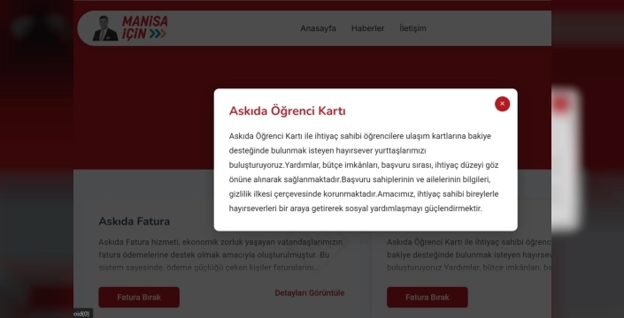 Manisa'da 'askıda' destekle ihtiyaç sahiplerine ulaşılıyor