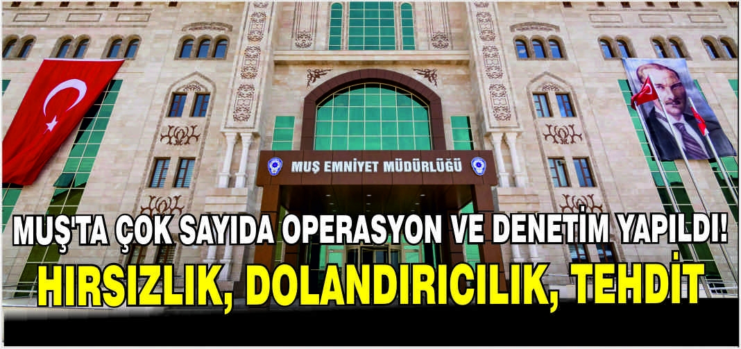 Muş’ta çok sayıda operasyon ve denetim yapıldı! Hırsızlık, dolandırıcılık, tehdit
