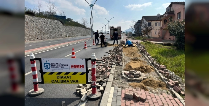 Başiskele'de kaldırımlar yenilendi, vatandaşlar rahat bir nefes aldı