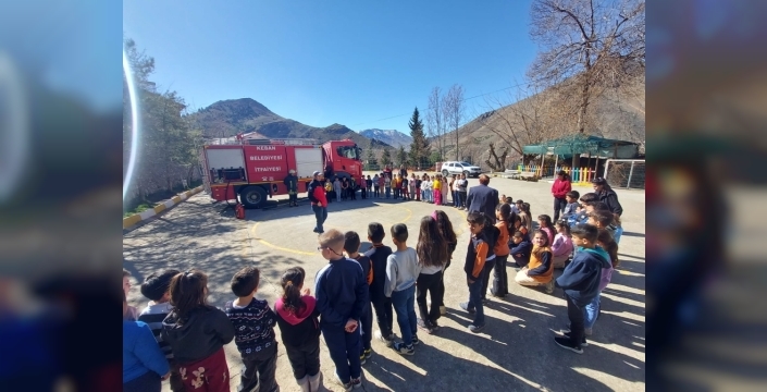 Keban'da yangın tatbikatı heyecanı