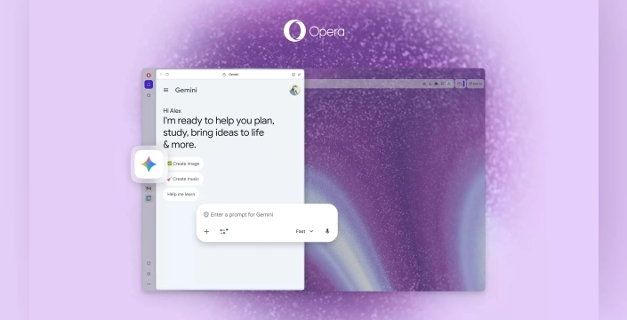 Opera One güncellemesi: Gemini ve Google Translate artık kenar çubuğunda