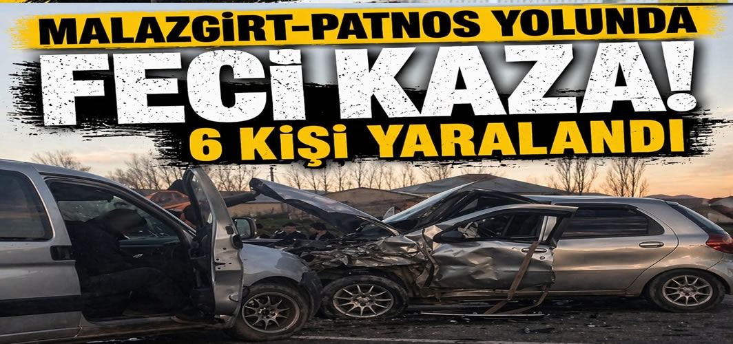 Malazgirt-Patnos yolunda kafa kafaya çarpıştılar! 6 Kişi yaralandı