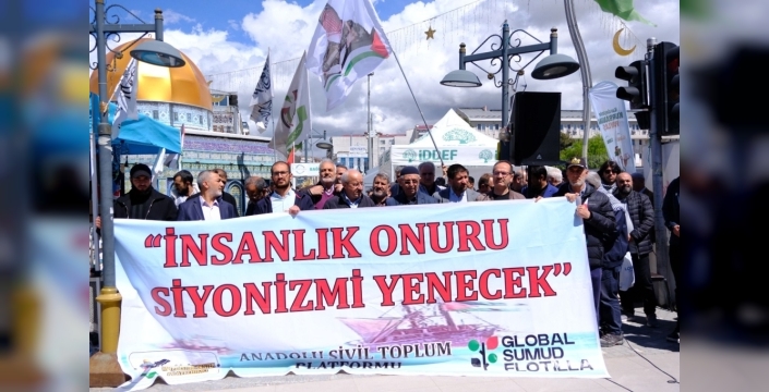 İsrail’in yardım filosuna saldırısı Van’da kınandı: Zulmü gizleyemezsiniz!