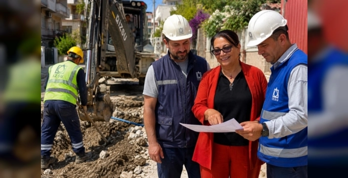 İzmir Devrim Mahallesi'nde altyapı çalışmaları hız kesmeden devam ediyor