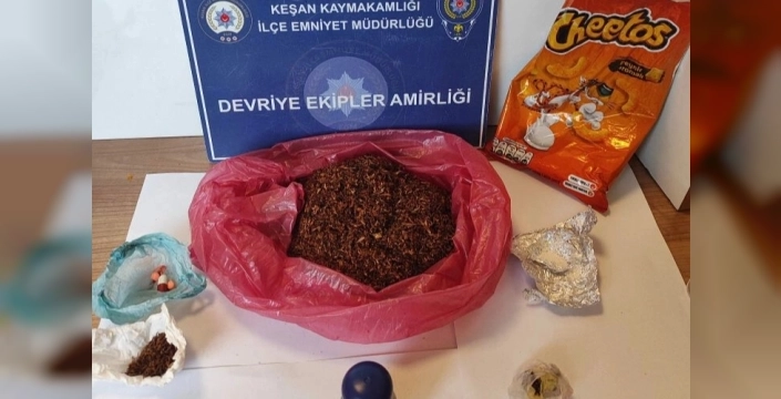 Cips paketi kılıfında uyuşturucu tacirliği: Keşan'da şok operasyon!