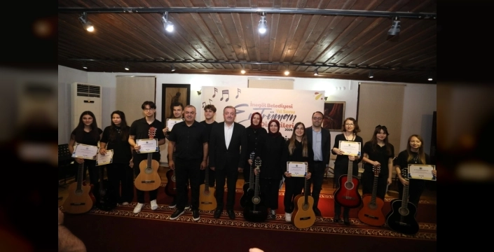 İnegöl'de gitar kursu başarıyla tamamlandı, kursiy