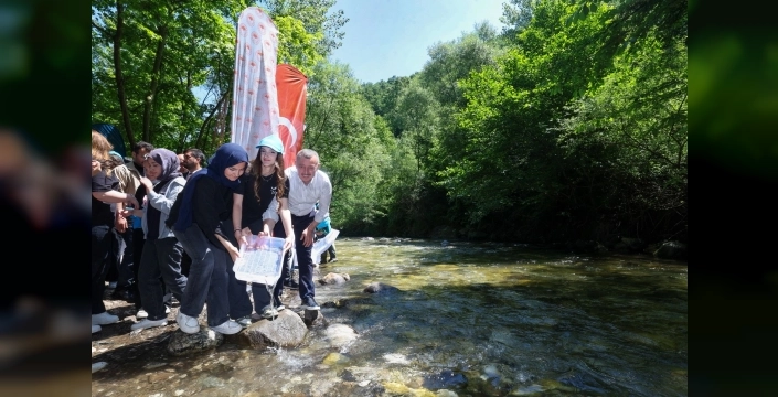 Kiraz Deresi canlanıyor: 50 bin yavru alabalık doğaya geri bırakıldı