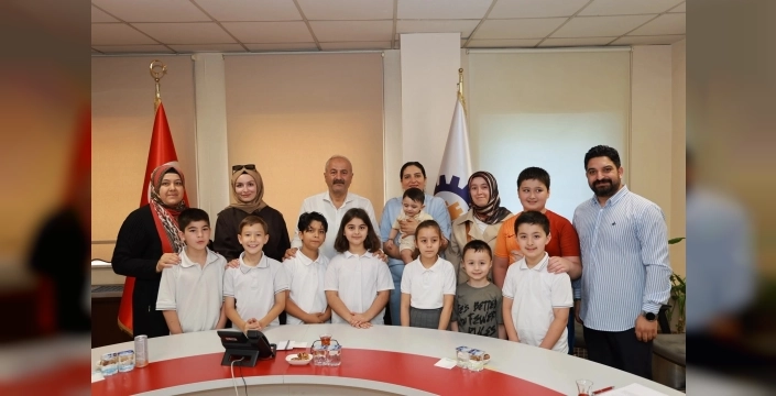 Minik öğrencilerden Başkan Büyükgöz’e anlamlı ziyaret