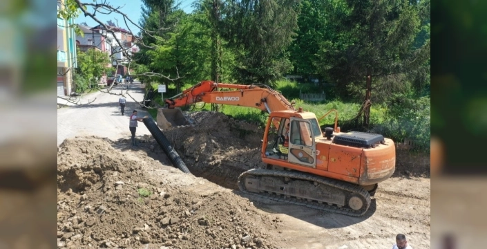 Ordu Korgan'da yağmur suyu hattı çalışmaları hızla devam edi