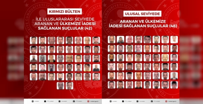 Uluslararası operasyonla 90 suçlu Türkiye'ye iade edildi