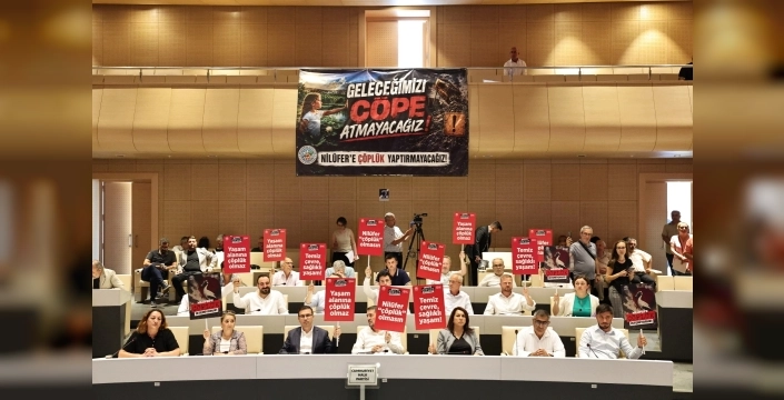 Nilüfer'de katı atık tesisi kararı protesto edildi
