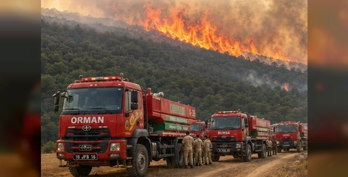 Bursa'da ormana sıçrayan yangına havadan müdahale
