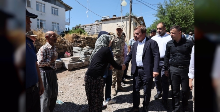 Erzincan valisi yanan köyü ziyaret etti