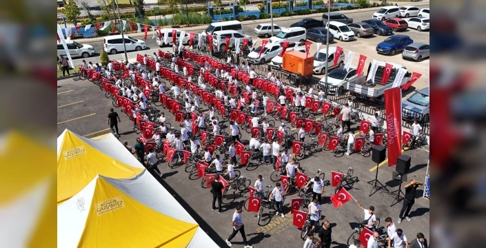 Gaziantep'te Yaz Kur'an Kursu öğrencilerine dev bisiklet hediyesi şöleni