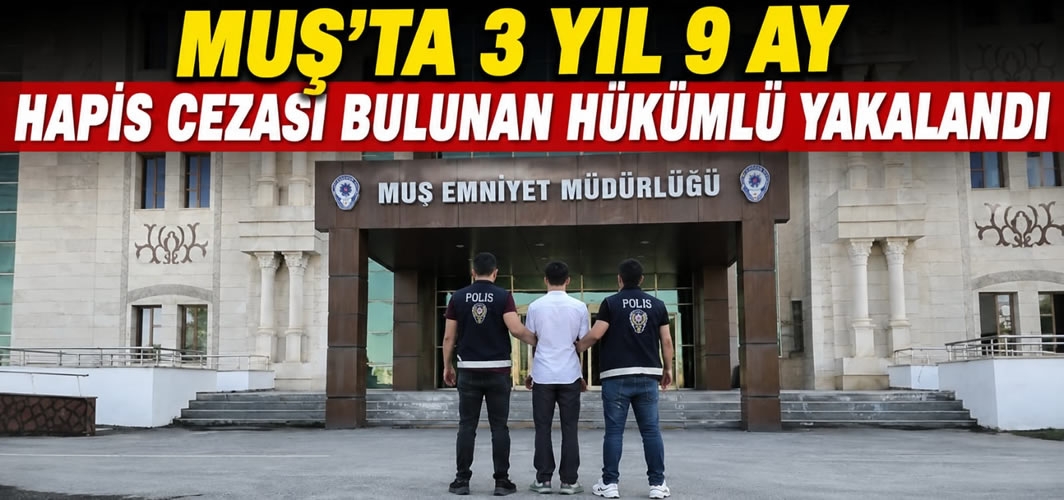 Muş'ta 3 yıl 9 ay hapis cezası bulunan hükümlü yakalandı