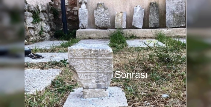 Tarihi mezar taşları saldırı sonrası restore edildi