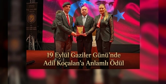 Adil Koçalan, Gaziler Günü'nde ödül aldı