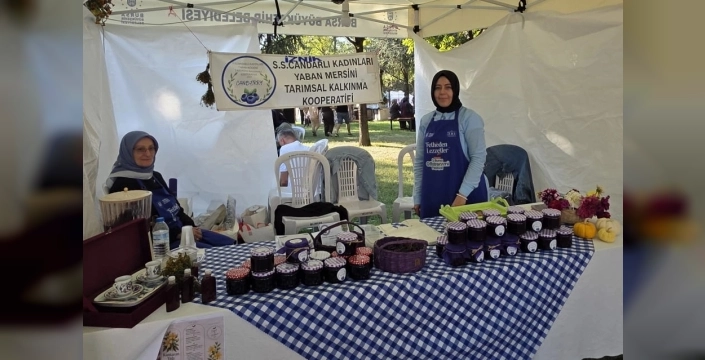Candarlı kadınları, Bursa Gastronomi Festivali'nde yaban mersini tanıttı