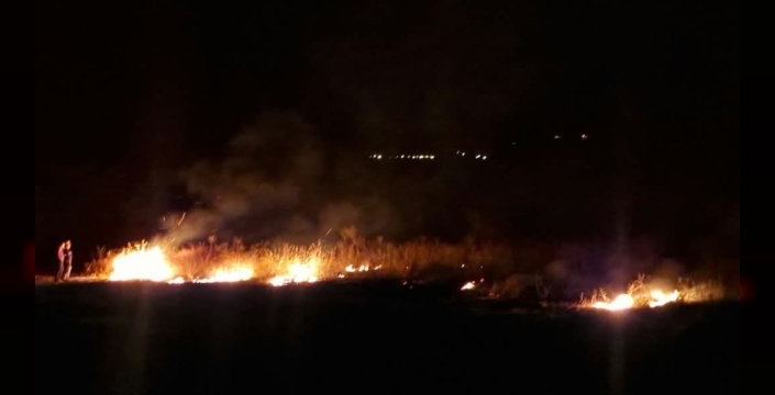 Kale'de otluk alanda çıkan yangın itfaiye tarafından söndürüldü