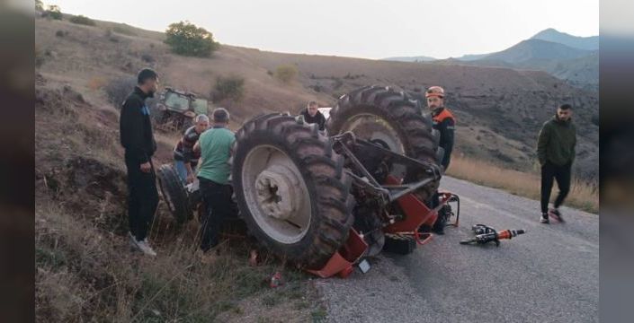Erzincan'da traktör kazasında sürücü kurtarıldı