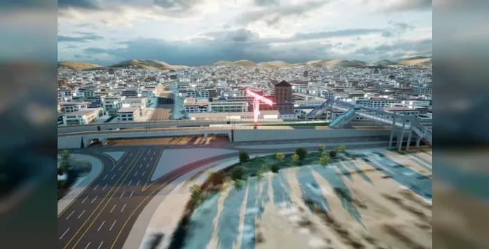 Hastane önündeki kavşakta köprü ayakları tamamlandı