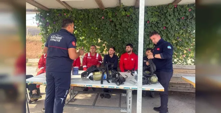 Kayseri itfaiyesinden TPAO sahalarına acil durum tatbikatı