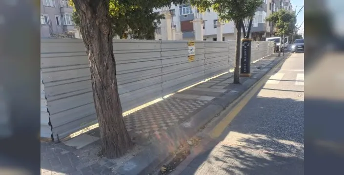 Keşan'daki inşaatta kaldırım işgali sona erdi