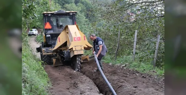 Ordu'da Güvenyurt'a içme suyu hattı döşeniyor