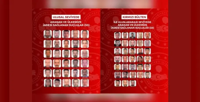 Yurt dışından kaçan 63 hükümlü Türkiye'ye iade edildi